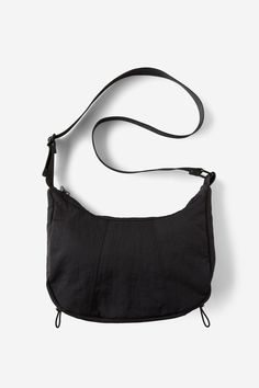 SCRUNCHED SHOULDER BAG Casual Black Nylon Hobo Bag, Activewear Accessories, Halter Shirt, Long Sleeve And Shorts, Shorts With Tights, Cheeky Bikinis, Heeled Loafers, Sneaker Heels, Shop Swimwear