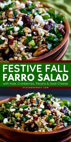 Learn how to make the best farro salad for your easy Thanksgiving side dishes! It's an easy salad recipe that's still festive and full of Fall flavors, but light and healthy, just what our bodies need after two days of the goods. A must-try! Best Farro Salad, Farro Salad Recipes Fall, Farro Fall Salad, Autumn Farro Salad, Thanksgiving Recipes Make Ahead Sides, Fall Farro Recipes, Orzo Fall Salad, Autumn Grain Salad, Best Holiday Salad Recipes