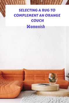 The warmth and energy of an orange couch can invigorate any living space. Choosing a rug that works well with such a statement piece is essential. We'll explore rug color options that enhance and temper the vibrancy of an orange couch for a cohesive interior look. Orange Couch, Orange Furniture, Orange Sofa, Dark Blue Walls, Opposite Colors, Open Living Room