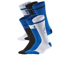 Nike Med Crew Boys' Socks 6 Pack Work hard, play hard in the Nike Med Crew Socks 6 Pack. Featuring breathable cotton & synthetic knit with a ribbed compression arch band for support, these Socks have contrasting heels & toes for a bit of fun. The array of colors ensure he matches his favorite outfit. Fabric material Crew-length Ribbed collar Blue/White/Black Fits youth Shoe sizes 5Y-7Y Blue Non-slip Sporty Socks, Sporty Non-slip Blue Socks, Blue Anti-odor Sports Socks, Blue Casual Training Socks, Casual Blue Training Socks, Comfortable Blue Training Socks, Blue Anti-odor Sporty Socks, Blue Winter Sports Socks, Blue Non-slip Casual Socks