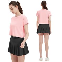 F00271525-402 Casual Black Tennis Dress, Sporty Short Sleeve Tennis Dress, Casual Tennis Dress With Short Sleeves And Stretch, Casual Short Sleeve Stretch Tennis Dress, Pink Tennis Dress For Spring Sports, Pink Spring Tennis Dress For Sports, Pink Tennis Dress For Spring, Casual Moisture-wicking Tennis Skirt For Training, Casual Tennis Skirt For Training