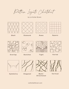 a poster with different types of patterns on it's sides and the words, pattern lights