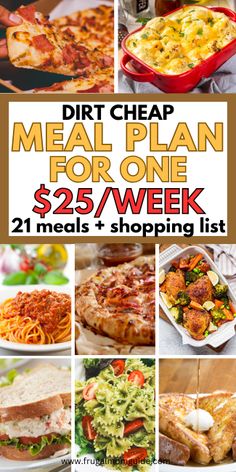 the meal plan for one week is $ 25 / week