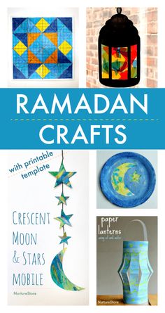 the cover of raman crafts with pictures of moon, stars and mobiles on it