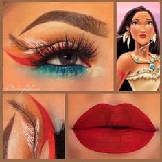 Pocahontas inspired by @makeupbycari Pocahontas Makeup, Amazing Makeup Transformation