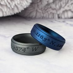 two rings with the names of different countries on them