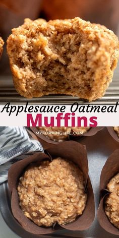 applesauce oatmeal muffins are in the muffin cups