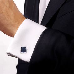 Precious sapphires are expertly set in 18k white gold, making these striking cufflinks the perfect accent to any sleeve. Details18K White Gold Blue Sapphire Includes two cuff links. Lalique Jewelry, Diamond Cufflink, Lalique Crystal, Gold Cufflinks, Gold And Blue, Asymmetrical Design, Elegant Accessories, Sapphire Blue, Watch Necklace