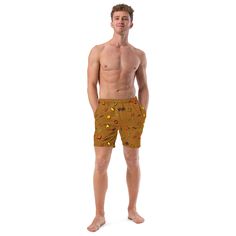 These swim trunks have everything you need for a hot summer day--they're quick-drying and breathable, have multiple pockets for your belongings, and feature a silky, anti-chafe inner liner. Get yours now! * Fabric composition: (may vary by 5%) 91% recycled polyester, 9% spandex * Liner composition: 92% polyester, 8% spandex * Fabric weight (may vary by 5 5.13 oz/yd² (174 g/m²)  * Four-way stretch water-repellent microfiber fabric * Anti-chafe mesh inner liner * Elastic waistband with drawcord * Mesh pockets * Small inside pocket for valuables * UPF 50+ Casual Swim Trunks For Summer Travel, Casual Swim Trunks For Travel In Summer, Summer Travel Swim Trunks Short, Summer Travel Swim Trunks With Pockets, Summer Swim Trunks With Built-in Shorts For Travel, Memphis Pattern, Anti Chafing, Mens Swim Trunks, Man Swimming