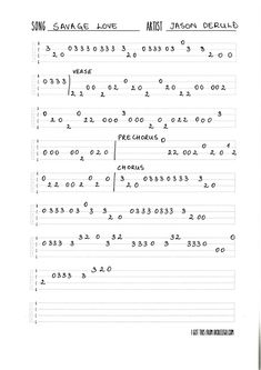 the guitar tabula is shown in black and white