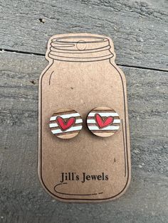 12mm wooden heart earrings with stainless steel stud Small Wooden Earrings, Wood Heart Earrings, Nickel-free Round Heart Earrings For Valentine's Day, Nickel Free Round Heart Earrings For Valentine's Day, Laser Jewelry, Wood Stud Earrings, Bullet Shell, Wood Earrings Stud, Heart Wood