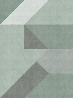 an abstract painting with grey and green colors on the wall, including two intersecting lines