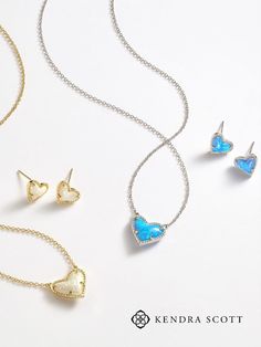 Styles you love in new materials that are sure to have your heart. 💙 Shop our Kyocera Opal Ari Heart Suite now. Christmas List, Kendra Scott, Heart Jewelry, Silver Studs, Silver Earrings Studs, Mother Of Pearl, Arrow Necklace, Opal, Stud Earrings