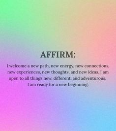 the words affirm are written in black and white on a multicolored background