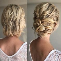 Tight French Braid, Updo For Short Hair, Mother Of The Groom Hairstyles, Updos For Short Hair, Short Hair Up, Mother Of The Bride Hair, The Bun, Front Hair, Haircut Men