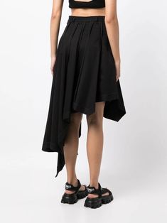 Monse lace-up Asymmetric Skirt - Farfetch Asymmetric Skirt, Wardrobe Edit, Yoko London, Handkerchief Hem, Asymmetrical Skirt, Exclusive Fashion, Ski Wear, Lady Dior, Skirt Black