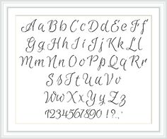 the upper and lower case of a handwritten font in black ink on white paper