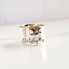 Sterling Silver Adjustable Ring . Personalized Name Ring . - Etsy Name Ring, Wide Band Ring, Name Rings, Thumb Ring, Wide Band Rings, Put A Ring On It, Thumb Rings, Wide Bands, Adjustable Ring