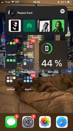 an iphone screen with various icons on it