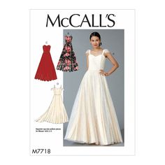 PRICES MAY VARY. Size: E5 (14-16-18-20-22) Includes pattern pieces and sewing instructions Made by McCall's Copyright 2018 Printed in the USA Long Dress Sewing, Long Dress Sewing Patterns, Bridal Sewing Patterns, Evening Dress Sewing Patterns, Mccalls Patterns Dress, Wedding Dress Patterns, Mccalls Sewing Patterns, Miss Dress, Dress Order