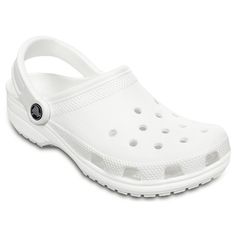 Crocs Men's and Women's Shoes - Classic Clogs, Slip On Shoes, Waterproof Sandals - White - 100% Authentic - 100% Brand New - Free Shipping DESIGN: Extremely lightweight, odor-resistant and water-friendly construction Ergonomic design allows flexibility and natural expansion of the foot Ventilation holes on top and around the toe box drain water and encourage airflow Easy to clean and quick-drying; washes off with soap and water ADDITIONAL DETAILS: If shopping for a 1/2 size, size up to the next whole size Country of Origin: Imported Style: #10001 PACKAGE INCLUDE: A pair of shoes（without a box） TIPS: 1. Due to uncontrollable factors during transportation, if you find that your shoes have been squeezed or deformed after receiving the goods, you can try using a hair dryer or hot water to repa Medium Heel Shoes, White Clogs, White Crocs, Crocs Men, Sneaker Sale, Crocs Classic Clogs, Classic Heels, Shoe Company, Crocs Shoes