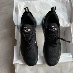 Nike Air Max 270 Women's Shoes Size 8.5 Us Black/White/Anthracite Style: Ah6789-001 Brand New In Box Never Worn Black Breathable Nike Air Max For Sports, Black Synthetic Nike Air Max For Sports, Nike Air Max 270 Black And Orange, Nike Air Max 270 Women, Nike Air Jordan Mid, Low Top Nikes, Nike Air Max Black Breathable Synthetic Shoes, Nike Classic Cortez Leather, Black Nike Air Max For Sports, Breathable