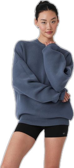 Streetwear Knit Sweater With Ribbed Cuffs, Alo Yoga Relaxed Fit Tops For Fall, Oversized Alo Yoga Sweater For Loungewear, Alo Yoga Long Sleeve Loungewear Sweater, Alo Yoga Fall Sweater For Loungewear, Alo Yoga Sweater For Fall Loungewear, Oversized Alo Yoga Tops For Fall, Alo Yoga Winter Loungewear Sweater, Oversized Alo Yoga Sweatshirt