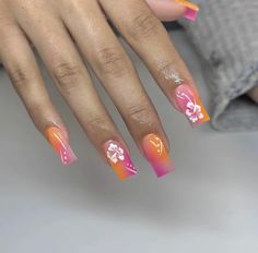 End Of Summer Nail Ideas, Bright Holiday Nails, Fiji Nails, Tropical Nails, Summery Nails, Cute Gel Nails, Nails Only