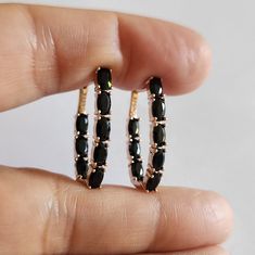 New 14k Gold Filled Onyx Hoop Earrings For Women Stamped 585. All Gemstones Are Simulated. Measurements Shown In The Pictures. A Jewelry Box Included. Ready To Ship Same Day. Feel Free To Ask Any Question. All Photos Are Real Time From Actual Object No Stock Photo Used. Color Might Be Slightly Different Due To Lighting. Elegant Black Small Hoop Earrings, Elegant Black Small Hoop Jewelry, Black Hoop Earrings For Anniversary, Black Hoop Jewelry For Formal Occasions, Formal Black Hoop Jewelry, Luxury Black Hoop Jewelry, Black Onyx Hoop Earrings, Silver Threader Earrings, French Wire Earrings