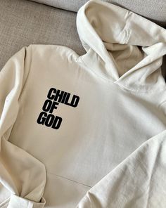 Stay warm and show your faith with our Child of God premium soft hoodie. Made with high-quality material, it's perfect for everyday wear and a great reminder of your faith. Embrace your identity as a Child of God and spread the love of Jesus wherever you go. Marriage Aesthetic, Shojo Girl, Kindness Scripture, Sweats Outfits, Christian Wear, Aesthetic Jesus, Embroidery Cases, Cloth Ideas, Christian Clothing Brand