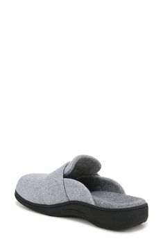 This cozy mule has a plush upper to keep you comfortable while the VIO MOTION™ cushioniong provides both flexibility and stability with every step. Cushioned footbed with arch support Textile upper and lining/synthetic sole Imported Cozy Synthetic Slippers With Cushioned Footbed, Cozy Slippers With Cushioned Footbed, Comfortable Slip-on Mules With Textured Footbed, Comfortable Slides With Cushioned Footbed, Comfortable Foam Slip-on Slippers, Comfortable Foam Slippers With Cushioned Footbed, Gray Synthetic Slippers With Textured Footbed, Cushioned Foam Slippers For Indoor Use, Gray Textured Indoor Slippers