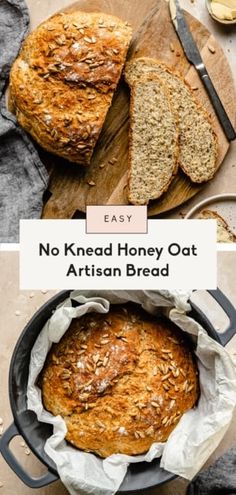 no knead honey oat artisan bread