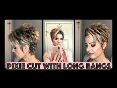 Youtube Hair Tutorials, Pixie Cut With Long Bangs, Pixie Cut With Bangs, Spiky Hair, Box Of Chocolates, Best Pixie Cuts, Long Bangs, Haircut For Older Women, New Haircuts