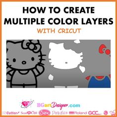 an image of hello kitty coloring pages with the title how to create multiple color layers