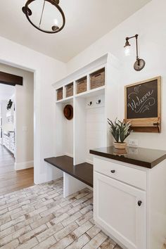 the entryway is clean and ready for guests to use it as a storage area