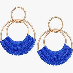 Blue Made Of Durable Wicker Raffia In Blue Approx 2.25" Post Style Available In Other Colors As Well, Listed Separately. More Raffia , Rattan And Wicker Accessories In My Closet / Shop Most Of My Other Earrings Are Dangle Types ( I Have The Wire Version Of These Listed Separately) That Can Be Upgraded To Solid Sterling Silver Or 14k Gold Filled Wires So If You Have Sensitive Ears Like Me, Check My Other Items For That Type. I Have A Background In Jewelry Design In Nyc And I Buy My Ear Wires From Trendy Blue Jewelry For Spring, Blue Hoop Earrings For Party, Blue Small Hoop Earrings For Summer, Trendy Blue Earrings For Spring, Blue Hoop Earrings For Spring, Blue Hoop Jewelry For Summer, Trendy Blue Hoop Earrings For Spring, Blue Hoop Jewelry For The Beach, Trendy Small Blue Hoop Earrings