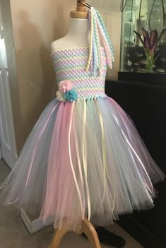 Pastel Tutu Dress Easter Toddler Tutu Dress Party Tutu | Etsy Rainbow Party Dress, Toddler Tutu Dress, Unicorn Tutu Dress, Diy Tutu Dress, Easter Toddler, Dress Pastel, Toddler Tutu, Unicorn Dress