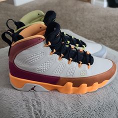 Jordan 9 Change The World Women's Size 10.5 Mens Size 8.5 Super Clean Shoes Nike Women, Air Jordan 9 Retro, Jordan 9 Retro, Air Jordan 9, Jordan 9, Womens Air Jordans, Womens Jordans, Nike Jordan, Orange White