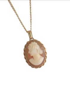 Vintage Cameo Necklace - 12k Gold Filled Carved Shell 1960s 18" Pendant Necklace Vintage Cameo, Carved Shell, Cameo Necklace, Pendant Necklaces, Necklace Etsy, Jewelry Necklace Pendant, Gold Filled, 1960s, Shells