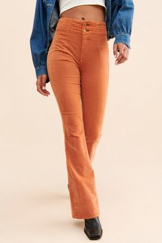 Rent Jayde Corduroy Flare Pants from Nuuly. Pick 6 items for $98/month. Free shipping + returns. Retro Fitted Corduroy Pants, Retro High-waist Corduroy Bottoms, Orange Corduroy Flare Pants, Brown Corduroy Flare Pants, Corduroy Flare Pants, Fitted Corduroy Full-length Pants, Flare Pants, American Style, Casual Pants