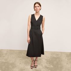 Angel Dress - Washable Wool Twill :: Black Bra Strap Holder, Angel Dress, Pre Fall Collection, Bra Straps, Sweater Skirt, Trending Now, New Arrival Dress, Fabric Covered, Trending Accessories