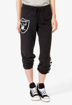 Raiders Sweats. Want!! Forever 21 Activewear, Raiders Fans, Athletic Gear, Women's Activewear, Active Wear Pants, Athletic Pants, Womens Activewear