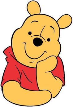 winnie the pooh sitting down with his arms crossed