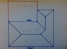 a diagram showing the height and width of a rectangle on a sheet of paper