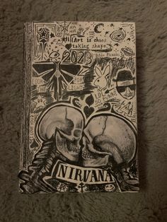 a drawing of two skulls with the word nirvana on it's back and in front