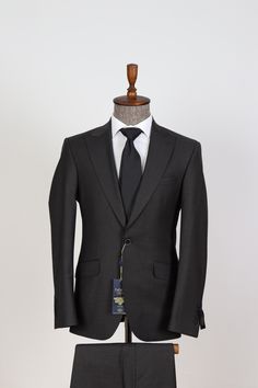 "*Gray 180's Woven Wool Men's Classic Suit *Fabric: 100%Wool Thick, Warm, Comfortable, Breathable, Softer, Wool Feeling *Center Six Button Blazer and Zipper Fly Pants *Slim Fit, 9 Cm Peak Lapel, 5 Cm Inclined Pocket *Double Vent On The Behind Of The Jacket *This Suit Has A 6\" Drop Which Is The Difference Between The Size Of The Jacket & Pants. For Example, A 40r Jacket Includes A 34W Pant *Dry Clean Only *Available Eu Sizes: 48-50-52-54-56-58 *Available Us Sizes: 38-40-42-44-46-48 *Important No Charcoal Blazer, Blue Black Color, Classic Suit, Men's Suit, Peak Lapel, Men’s Suits, Suit Fabric, Wool Pants, Slim Fit Pants