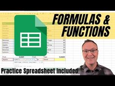 a man standing in front of a computer screen with the words formulas and functions