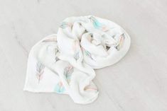 Organic Bamboo Cotton Muslin Feather Swaddle Blanket-Swaddle Blankets-Jack and Jill Boutique Burb Cloth, Breastfeeding Cover, Infant Car Seat Cover, Diy Halloween Projects, Infant Car Seat, Stroller Cover, Muslin Swaddle Blanket, Changing Mat, Muslin Swaddling