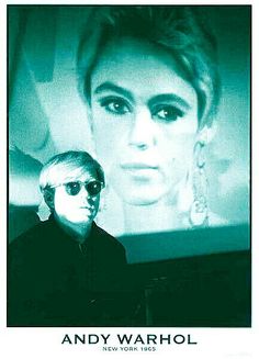 andy warhol in front of a television screen