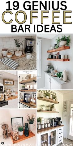 coffee bar ideas Home Coffee Bar Ideas, Coffee Bar At Home, Coffee Essentials, Bar At Home, Coffee Bar Ideas, Coffee Bar Design, Perfect Cup Of Coffee, Coffee Bars In Kitchen, Small Shelf